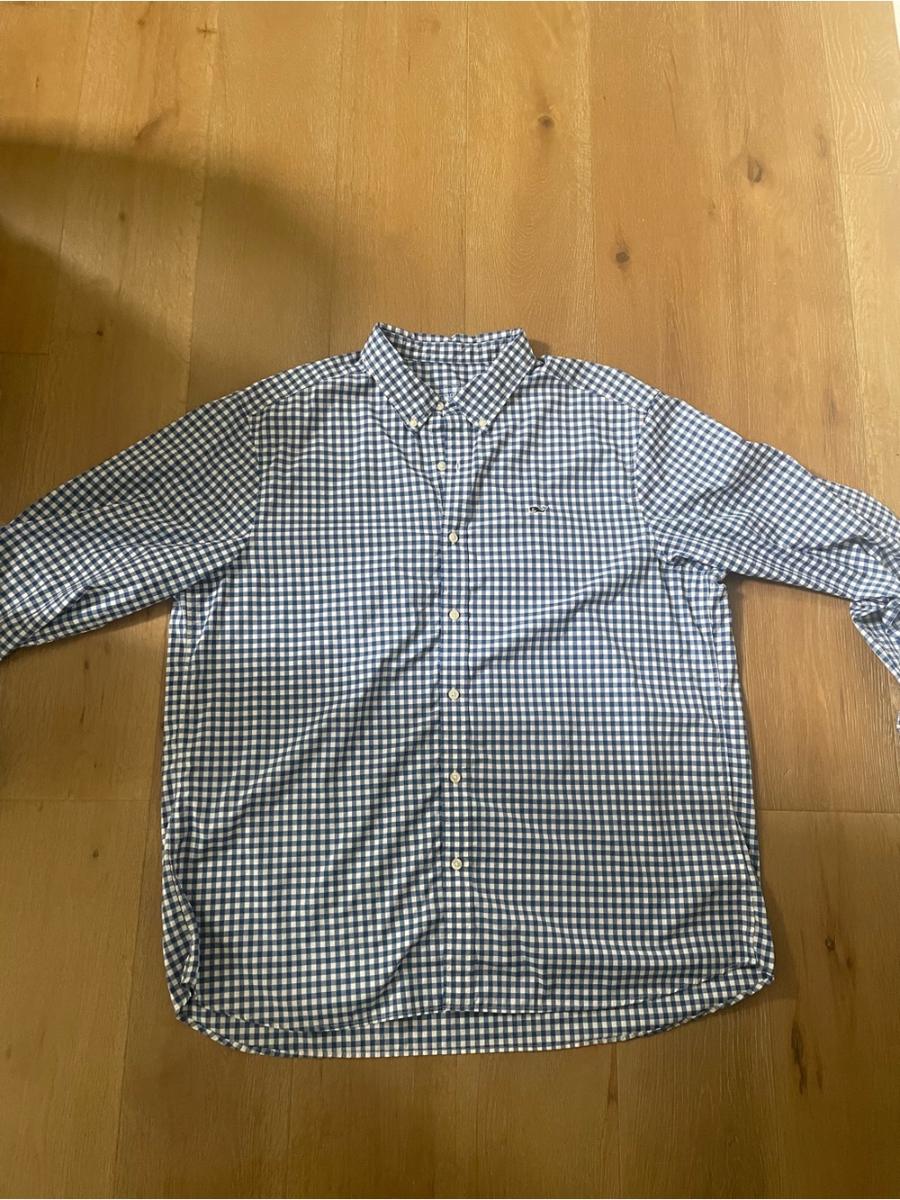 Vineyard Vines Performance Blue and White Gingham Button-Down Shirt